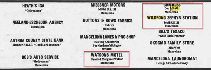Wildfong Motel (Watsons Motel) - Feb 1976 Ad Showing Both Owners (newer photo)